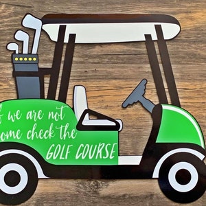 12.5x10.5 Golf Cart Wreath Sign- #333- Metal Sign- Wreath Sign- Golf Carr