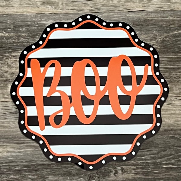 Halloween Boo wreath sign #980 wreath attachment, wreath supplies, halloween sign, Please read the description