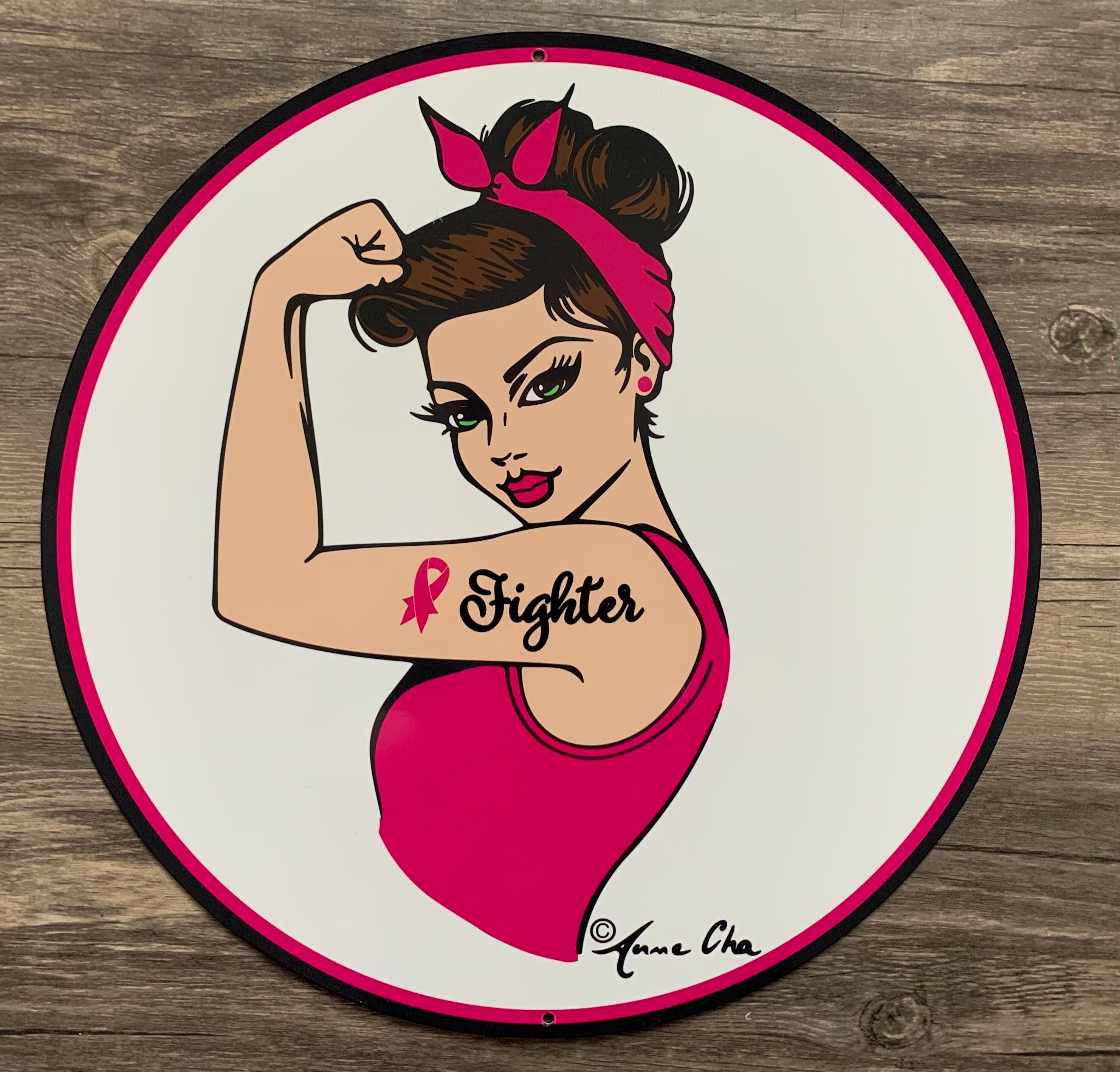 10.5” Rosie cancer girl light skin wreath metal sign #604 wreath attachment, wreath supplies