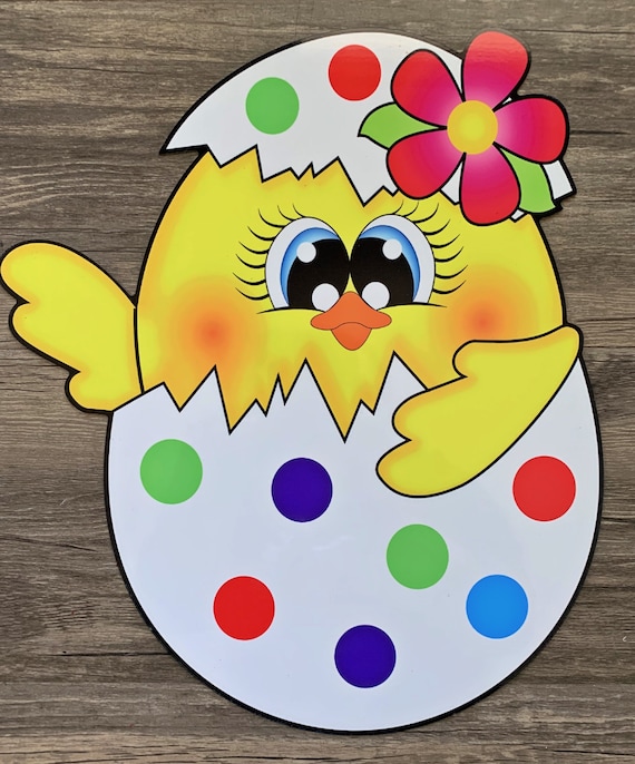10x12 3 Ester Chick Hatching From Shell Metal Wreath Sign Etsy 日本