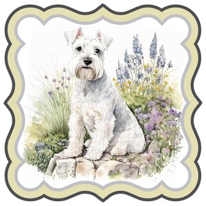 White schnauzer dog  wreath  attachment, Wreath supplies, Metal sign, Please read the description