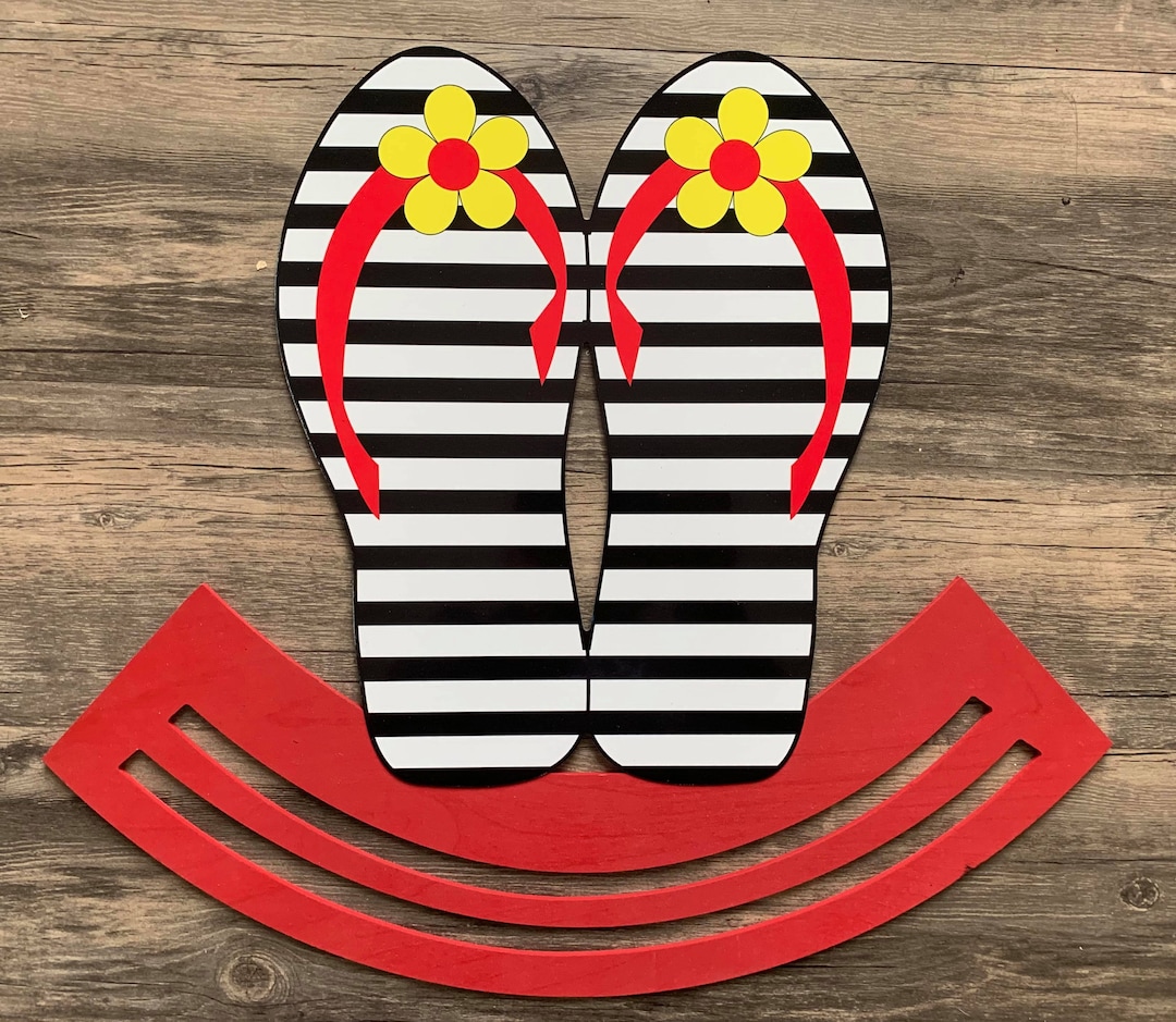 18x16 Summer Flip Flops Door Hanger Sign With Rails - #297 - Door ...