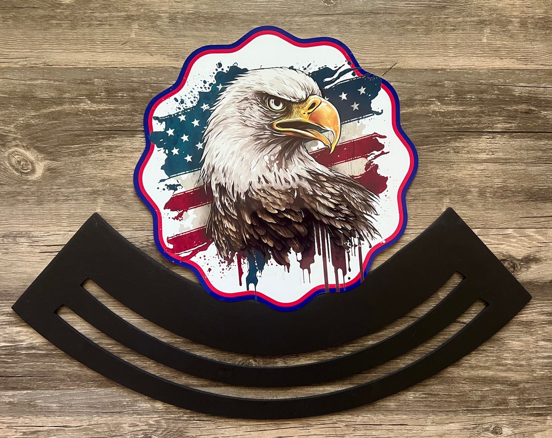 Signage With Backing Rails Patriotic Eagle Metal/wood Backing Sign With Rails #1116 Door Hanger ...