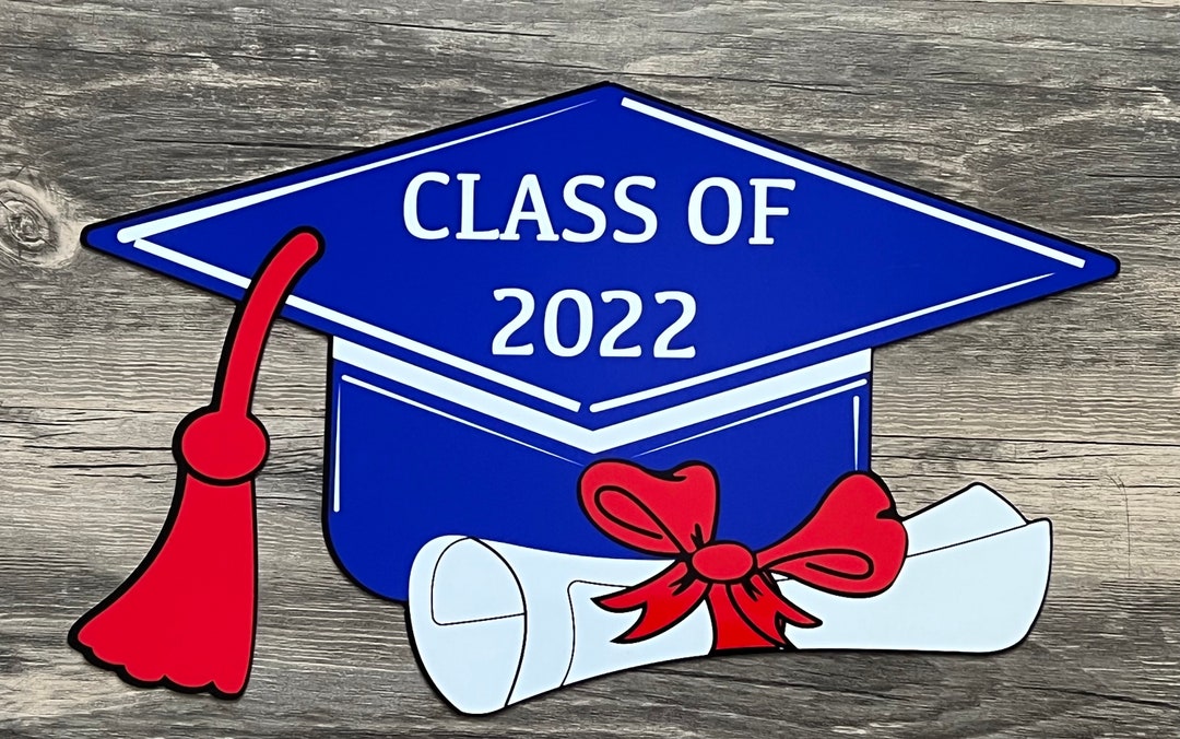 Graduation Hat Sign 14x8.5 Graduation Cap Wreath Sign- #341- Metal Sign- Wreath Sign ...