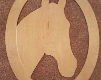 Horse Head Door Hanger - Door Hanger - Wooden Sign - Wreath Sign
