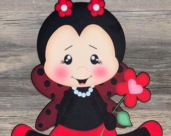 12.5x10.5&quot; Ladybug wreath metal sign #249, wreath attachment, wreath supplies.