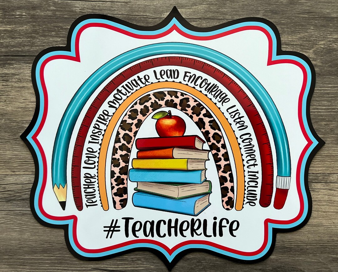 School Teacher Life Wreath Sign #736 Metal Sign, School Sign, Wreath ...