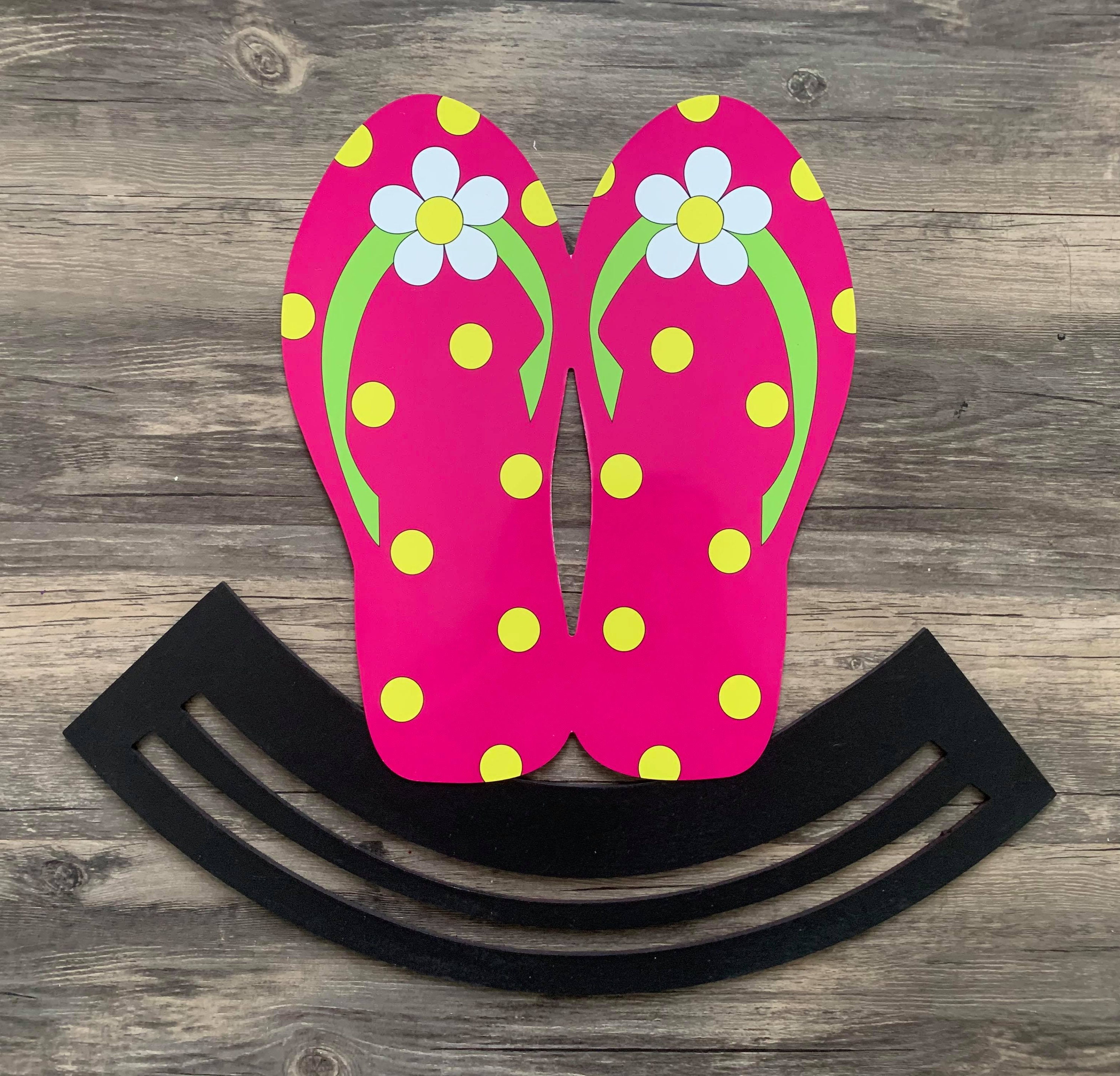 18x16 Summer Flip Flops Door Hanger Sign With Rails - #296 - Door ...