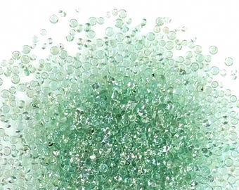 Natural Zambian Calibrated Emerald 1mm & 1.25mm Diamond Rounds, Natural Loose Emerald Faceted Gemstone For Jewelry Making