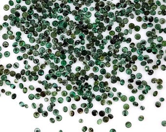 Natural Zambian Calibrated Emerald 2mm Diamond Rounds, Natural Loose Emerald Faceted Gemstone For Jewelry Making