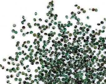 Natural Zambian Calibrated Emerald 1mm & 1.25mm Diamond Rounds, Natural Loose Emerald Faceted Gemstone For Jewelry Making