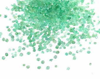 Natural Zambian Calibrated Emerald 2mm Rounds, Natural Loose Emerald Faceted Dimond Cut Gemstone For Jewelry Making