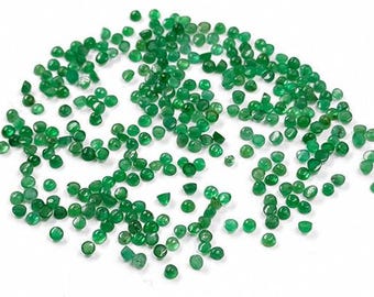 Natural Zambian Calibrated Emerald 2mm & 3mm Rounds, Natural Loose Emerald Faceted Gemstone For Jewelry Making