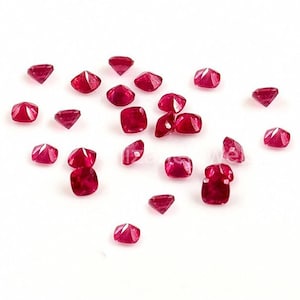 Rubí natural calibrado de Bangkok, talla cojín de 3 mm y 4 mm, piedra preciosa de rubí natural suelta y facetada para joyería.