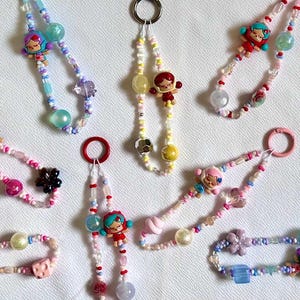 Handmade Popmart Skullpanda-Inspired Charm | Beaded Keychain | Phone Charm | Bag Accessory for Collectors
