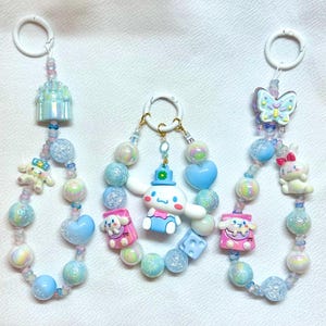 Cinna Kawaii Beaded Charm – Cute Phone Charm, Bag Accessory, Keychain | Sanrio-Inspired Pastel Jewelry Gift