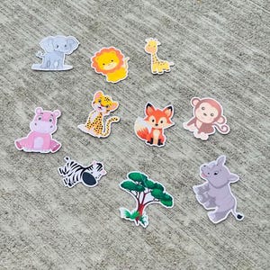 SPEDIZIONE GRATUITA - Set di adesivi fustellati - Animali del safari