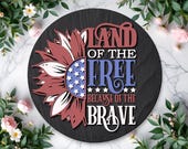 American Flag Sunflower Door Hanger SVG, Patriotic Laser File (Digital Download)