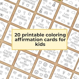 20 Printable Affirmation Cards for Kids to Color (PDF Download)