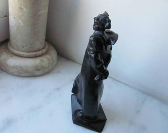 Vintage Kasli Cast Iron Orlyonok Statue Soviet Sculpture Black Figurine