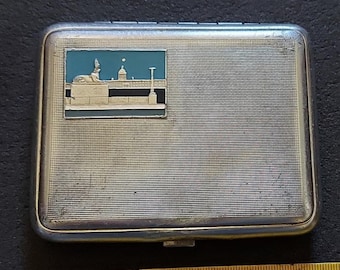 Vintage USSR Aluminum Enamel Cigarette Case, Soviet Collectible