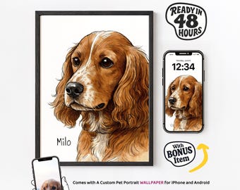 Dog Cat Wall Art Custom Pet Portrait Pet Drawing Poster Pet Memorial Ideas Dog Mom Club Pet Lover Gifts Personalized Dog Illustration