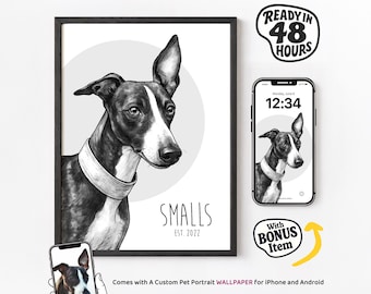 Personalized Dog Illustration Custom Pet Portrait Dog Cat Wall Art Pet Memorial Ideas Pet Drawing Poster Dog Mom Club Pet Lover Gifts