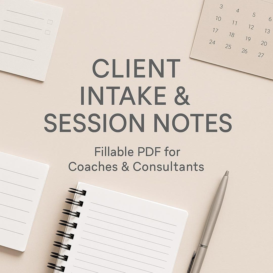 Client Intake & Session Notes – Fillable PDF for Coaches and ...