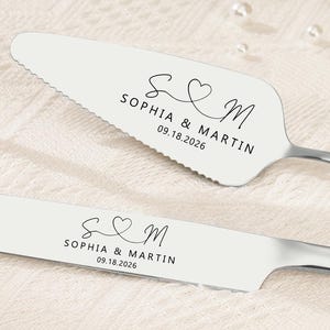 Personalized Wedding Cake Cutting Serving Set, Engraved Knife Server, Bride And Groom Gift, Wedding Keepsake Ceremony Gift,Bridal Pastry Set