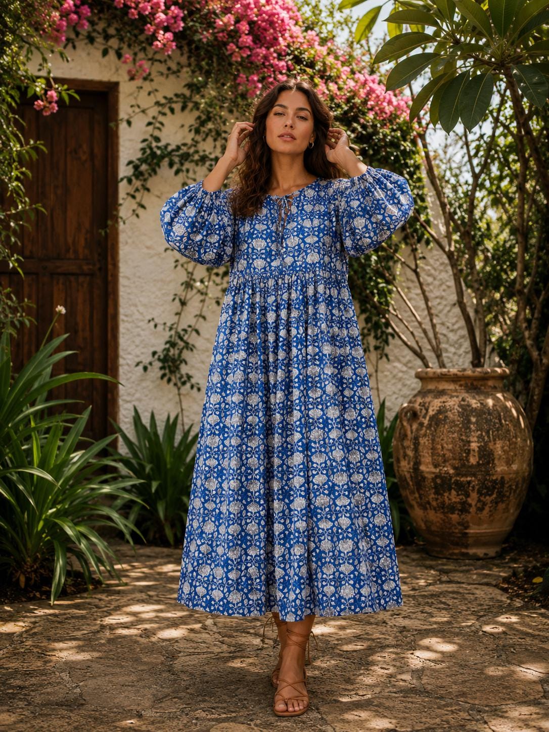 cornflower blue maxi dress elongated line from the collection_Linz_Extra10Dresses_0608 Help me choose a Color:SILVER TAN