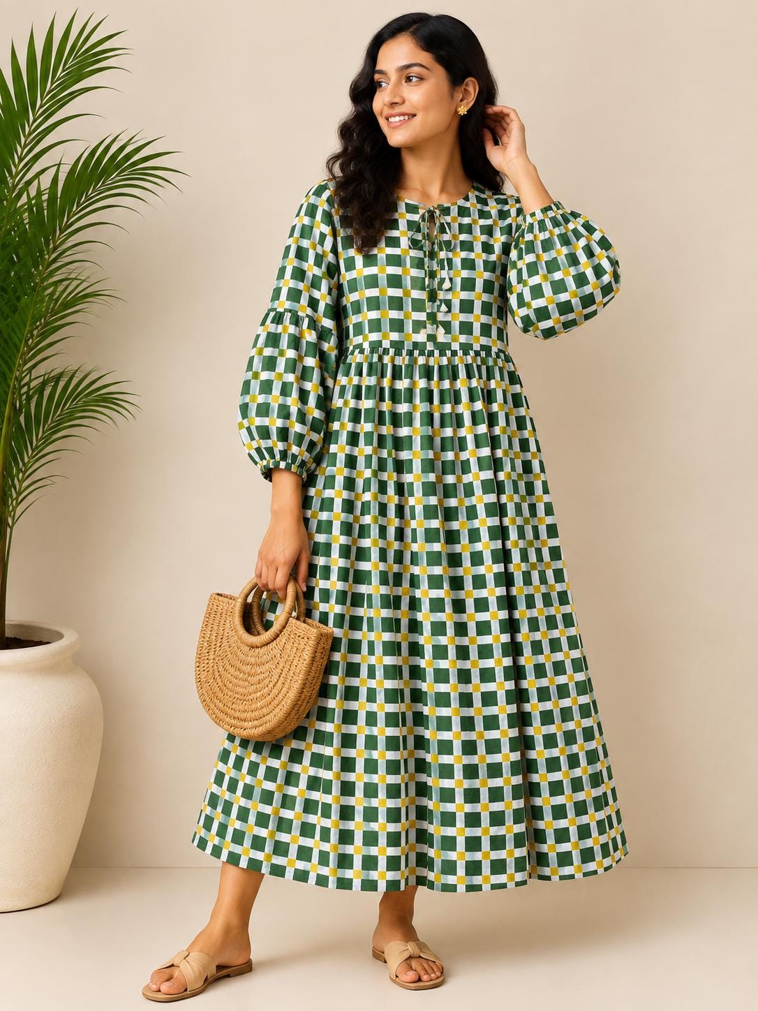 Gingham Maxi Dress