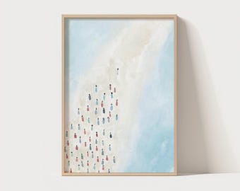 Moses Rotes Meer Aquarell Druck: Minimalistische Christliche Bibel Kunst