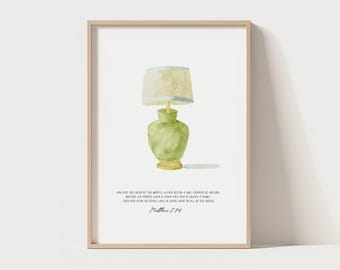 Aquarell-Kunstdruck mit Matthäus 6,14 | Christliche Bibelstelle als Wanddekoration