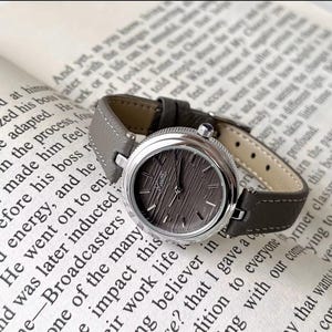 Minimalist Women’s Leather Strap Watch – Luxury Textured Dial | Oval Classic Ladies Watch | Gift for Her | Multiple Colors