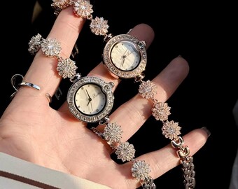 Dainty Diamond Style Polini Gold Bracelet Watch - Etsy display picture 2