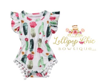 cactus romper baby boy