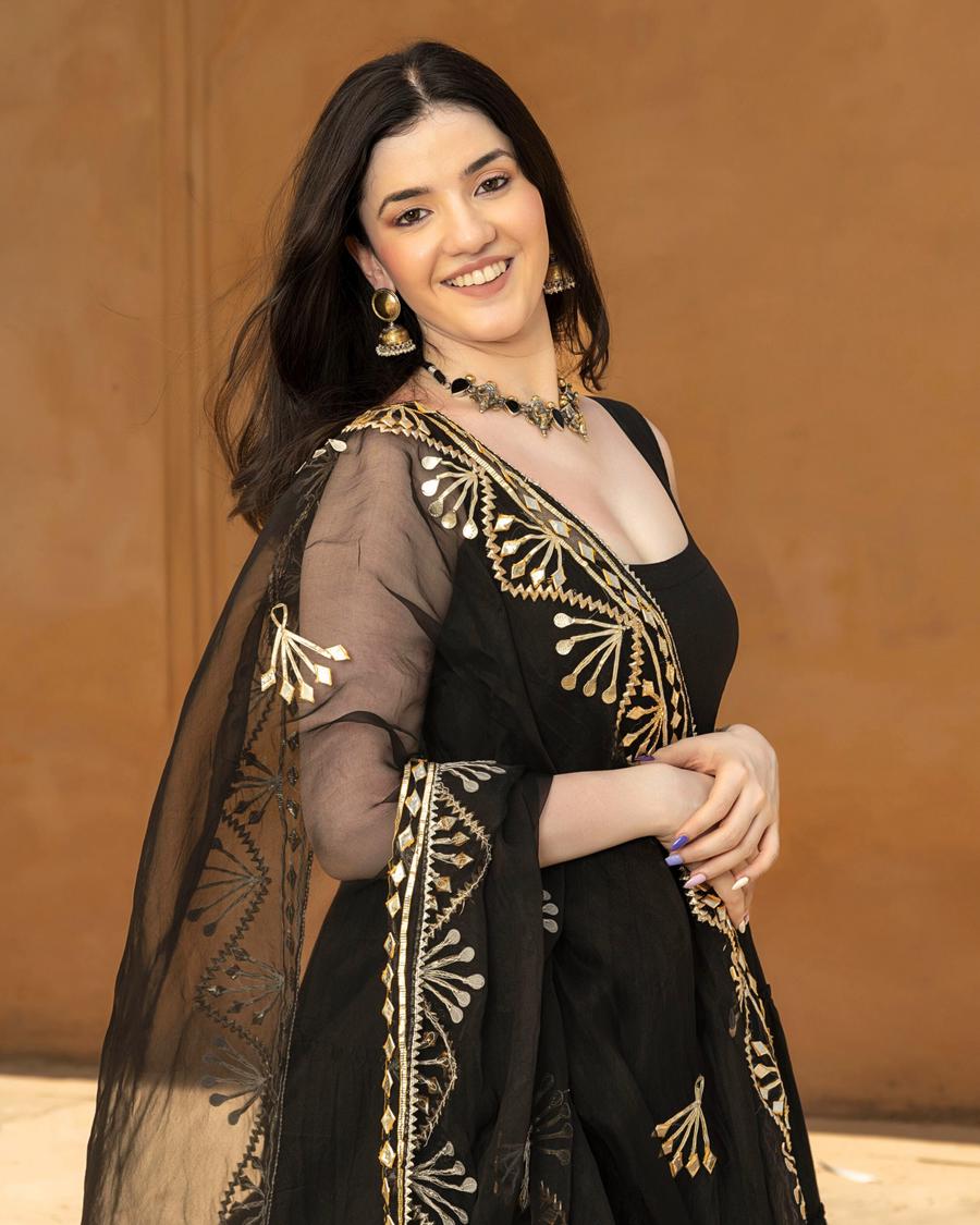 Elegant Black Gota Patti Anarkali Dress Gold Embroidery Indian Party Wear  Ethnic Outfit Designer Anarkali Gown Wedding, Diwali Plus Size - Etsy Israel