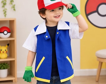 Kids Adventure Trainer Costume, Anime Inspired Cosplay Outfit, Unisex Dress Up Costume for Boys and Girls, Halloween Party Role Play Outfit