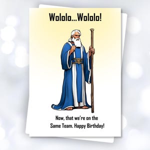 Cartão de Aniversário Wololo – Cartão Imprimível Age of Empires para Gamers – Download Digital Engraçado do Blue Priest AOE 1 – Presente de Aniversário para Gamer Nerd Geek