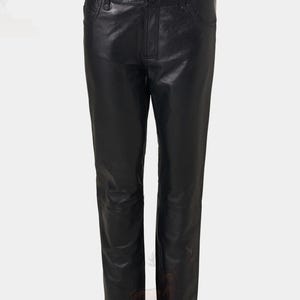 Mens Black Leather Pants, Gay Pants, Leather Trouser, Bikers Jeans, Gift for Him, Men Genuine Leather Pants,  501 leather Jeans for Men
