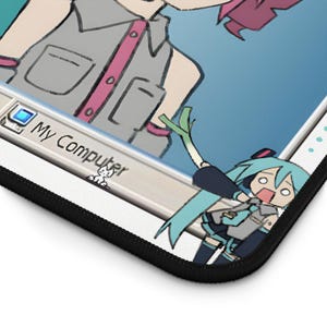 Tapete de escritorio Triple Baka / Decoración de anime Miku, Teto y Neru / Tapete de escritorio gamer / Lindo regalo de oficina / Espacio de trabajo en casa imagen 9