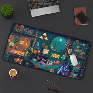 Retro LoZ Link Desk Mat | Gaming Mouse Pad | Geek Home Office Decor | Perfect for Birthdays, Holidays, and Collectors