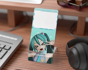 Hatsune Miku Mobile Stand | Glossy Display Holder | Anime Desk Accessory