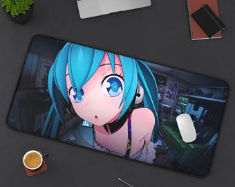 Hatsune Miku-bureaumat | Leuke gamingmuismat met karakter | Kantoordecoratie | Cadeau voor gamers | Accessoire werkruimte thuis