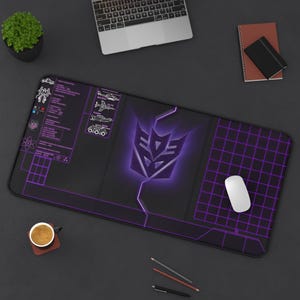 Tapete de mesa Decepticon Dark Transformers | Mouse Pad Gamer | Decoração de escritório | Presente para criativos | Configuração de mesa geek