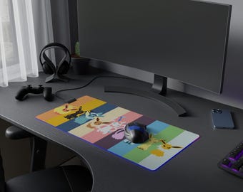 Podkładka pod mysz LED do gier Eeveelutions | Żywa dekoracja biurka RGB