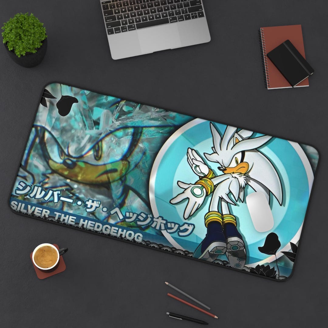 Silver the Hedgehog Gaming Desk Mat | Gamer Mouse Pad | Sonic Desk