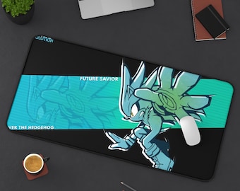 Cool Silver the Hedgehog Desk Mat | Gamer Workspace Essential | Future Savior Mouse Pad | Video Game Accessories | Office Decor