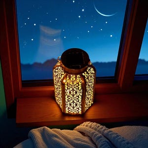 Solar Hanging Lantern – Vintage Waterproof Garden Light for Patio, Porch, Balcony or Yard | Rustic Outdoor Solar Decor | LED Hanging Lamp