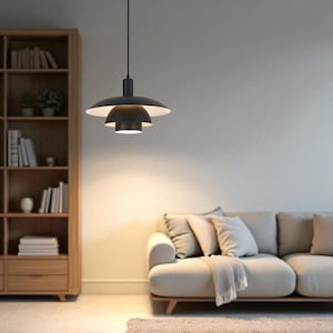 Japandi Tiered Pendant Light – Minimalist Scandinavian Ceiling Lamp | Modern E27 Fixture for Kitchen Island, Dining Room, or Zen Bedroom